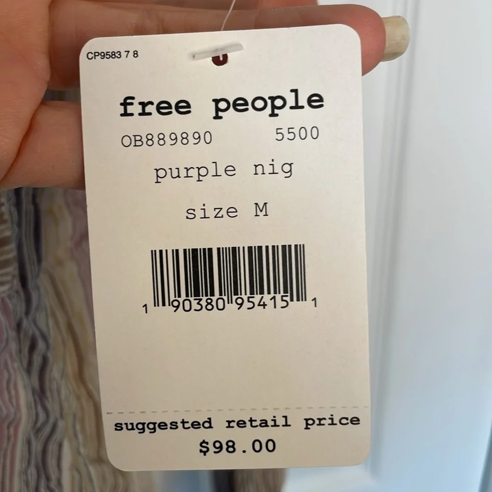 FREE PEOPLE PURPLE NIGHT LONG SLEEVE BLOUSE SHIRT TOP MULTI-COLORS SIZE …